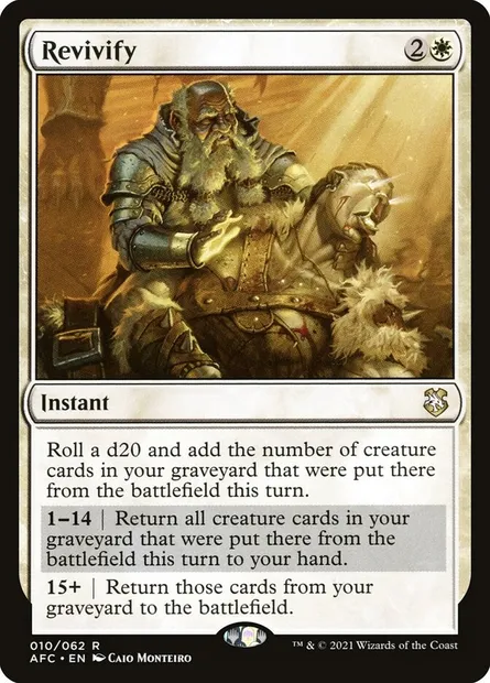 Revivify, Magic card AFC 10 — Forgotten Realms Commander set