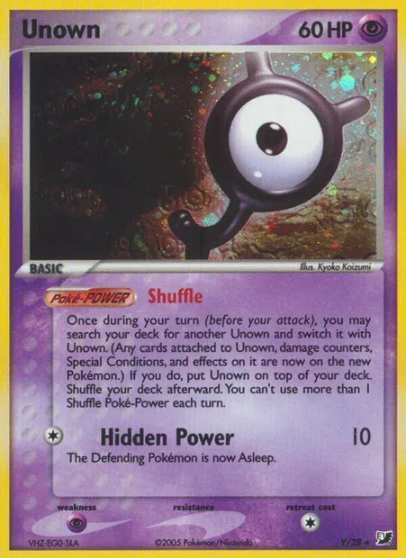 Zarbi, carte Pokémon EXU Y — extension EX Forces Cachées Collection Zarbi