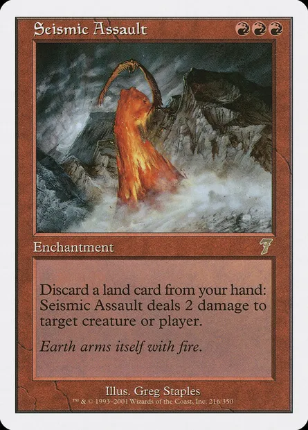 Assaut sismique, carte Magic 7ED 216 — extension Septième Edition