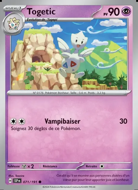 Togetic, carte Pokémon SSP 071 — extension Étincelles Déferlantes