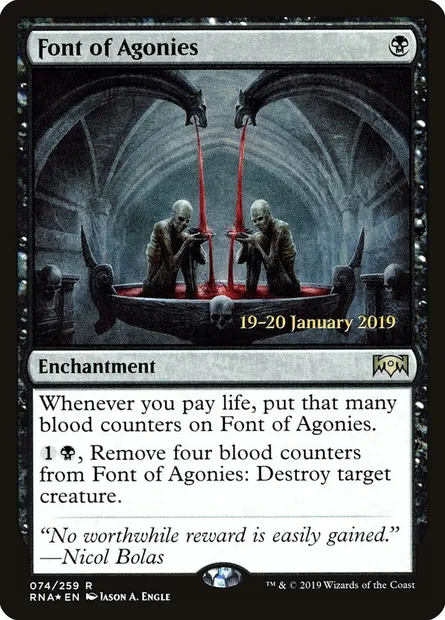 Font of Agonies, Magic card PRNA 74s — Ravnica Allegiance Promos set