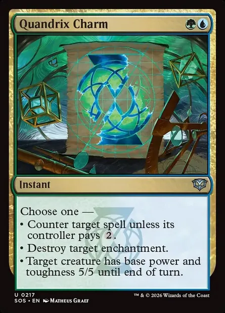 Quandrix Charm, Magic card SOS 217 — Secrets of Strixhaven set
