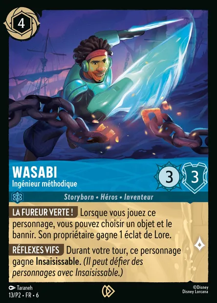Wasabi - Ingénieur méthodique, carte Disney Lorcana P2-013 — extension P2