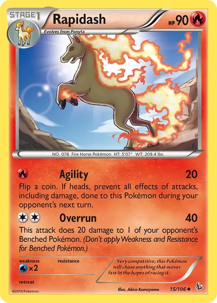 Rapidash, Pokémon card FLF 15 — Flashfire set