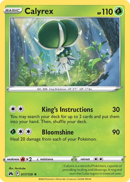 Calyrex, Pokémon card CRZ 017 — Crown Zenith set