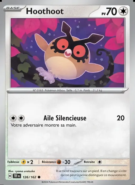 Hoothoot, carte Pokémon TEF 126 — extension Forces Temporelles