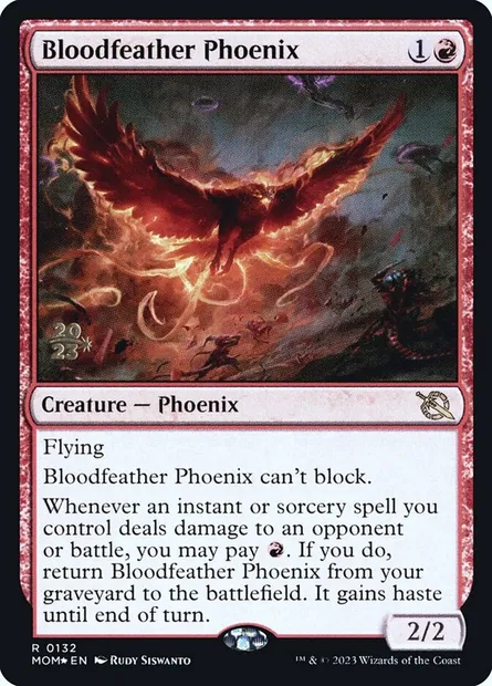Bloodfeather Phoenix, Magic card PMOM 132s — March of the Machine Promos set