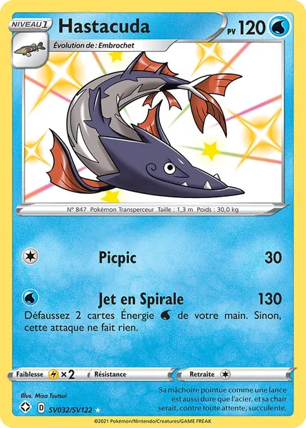 Hastacuda, carte Pokémon SHF SV032 — extension Destinées Radieuses