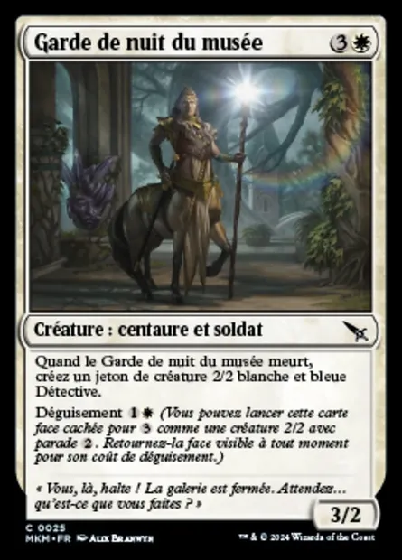 Garde de nuit du musée, carte Magic MKM 25 — extension Murders at Karlov Manor