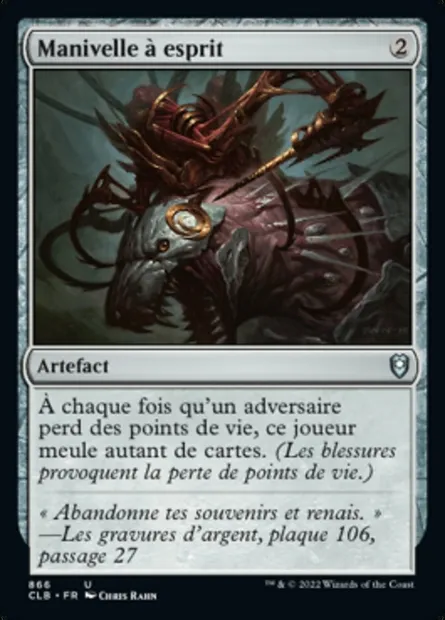 Manivelle à esprit, carte Magic CLB 866 — extension Commander Légendes : la bataille de la Porte de Baldur