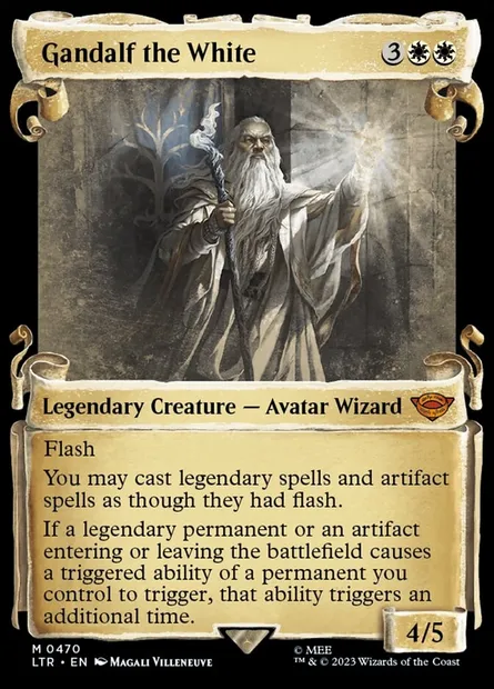 Gandalf le Blanc, carte Magic LTR 470 — extension Le Seigneur des Anneaux : chroniques de la Terre du Milieu