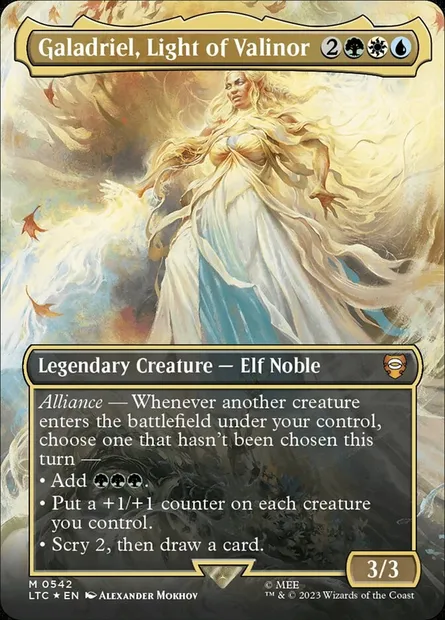 Galadriel, Light of Valinor, Magic card LTC 542 — Tales of Middle-earth Commander set