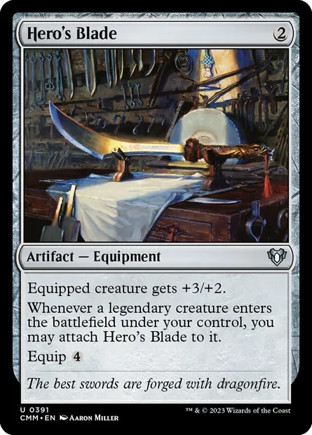 Hero's Blade, Magic card CMM 391 — Commander Masters set