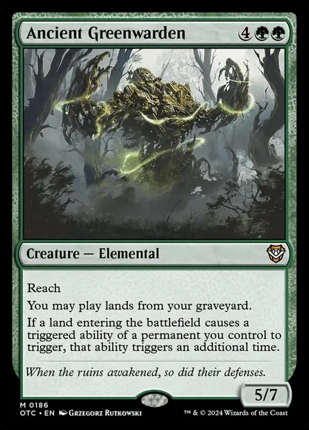 Ancient Greenwarden, Magic card OTC 186 — Outlaws of Thunder Junction Commander set