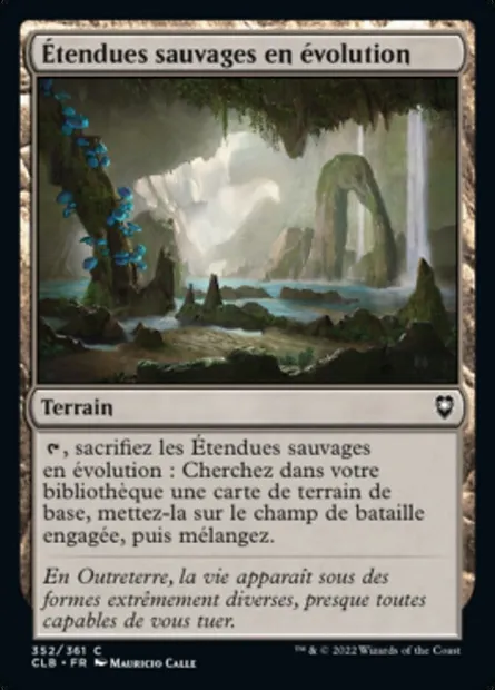 Étendues sauvages en évolution, carte Magic CLB 352 — extension Commander Légendes : la bataille de la Porte de Baldur