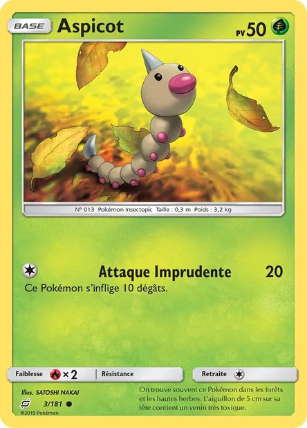 Aspicot, carte Pokémon TEU 3 — extension Duo de Choc