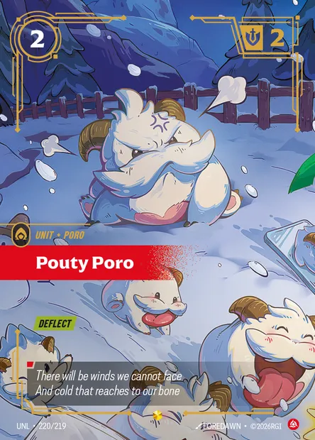 Pouty Poro, carte Riftbound UNL 220 — extension Unleashed