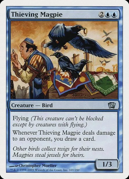 Pie voleuse, carte Magic 8ED 107 — extension Huitième Edition