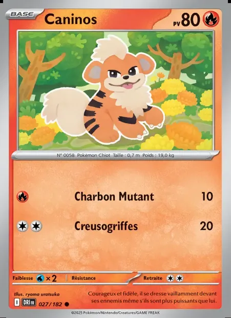 Caninos, carte Pokémon DRI 027 — extension Rivalités Destinées