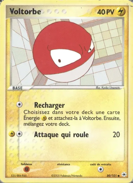 Voltorbe, carte Pokémon HL 80 — extension EX Légendes Oubliées