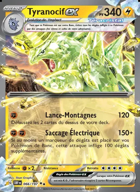Tyranocif-ex, carte Pokémon OBF 066 — extension Flammes Obsidiennes