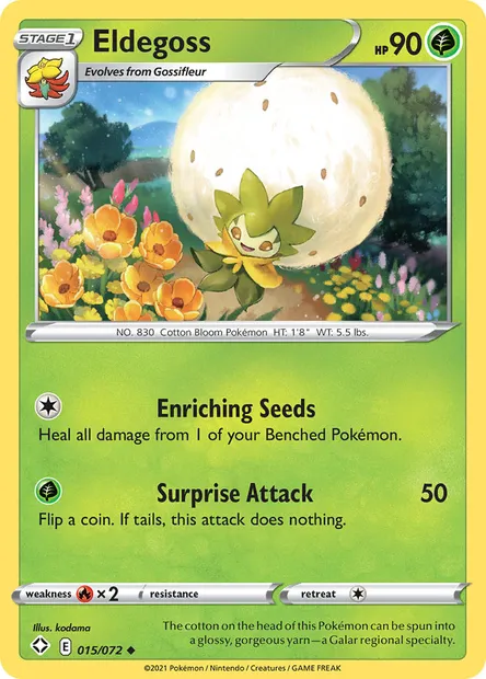 Eldegoss, Pokémon card SHF 15 — Shining Fates set