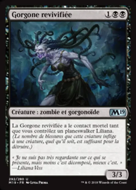 Gorgone revivifiée, carte Magic M19 292 — extension Core Set 2019