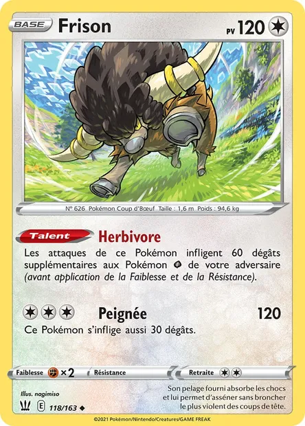 Frison, carte Pokémon BST 118 — extension Styles de combat