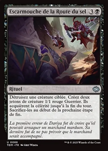 Escarmouche de la Route du sel, carte Magic TDM 88 — extension Tarkir: Dragonstorm