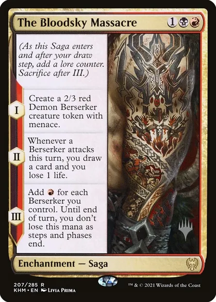The Bloodsky Massacre, Magic card PKHM 207p — Kaldheim Promos set