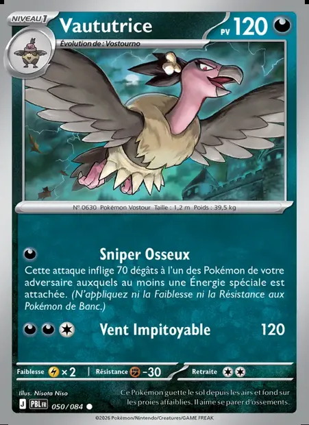 Vaututrice, carte Pokémon PBL 050 — extension Nuit Noire