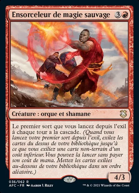 Ensorceleur de magie sauvage, carte Magic AFC 36 — extension Forgotten Realms Commander