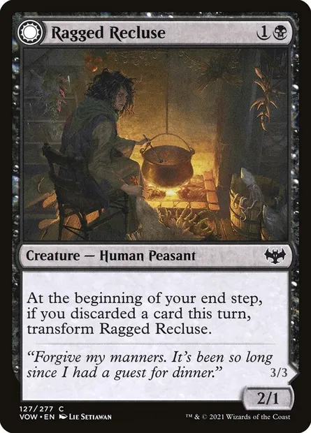 Ragged Recluse // Odious Witch, Magic card VOW 127 — Innistrad: Crimson Vow set
