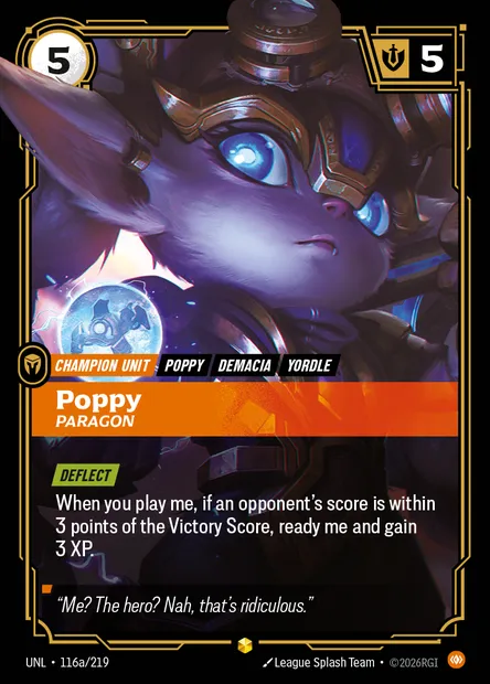 Poppy, Riftbound card UNL 116a — Unleashed set
