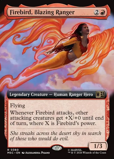 Firebird, Blazing Ranger, Magic card MSC 360 — Marvel Super Heroes Commander set