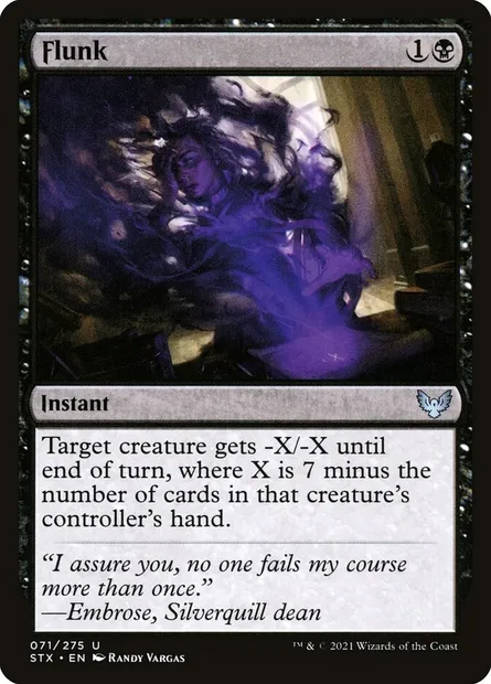Flunk, Magic card STX 71 — Strixhaven: School of Mages set