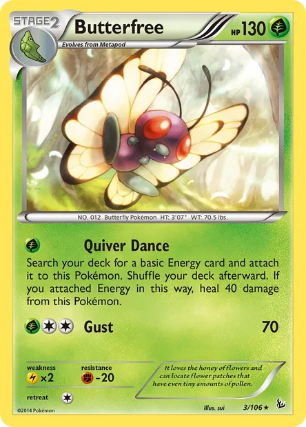 Butterfree, Pokémon card FLF 3 — Flashfire set