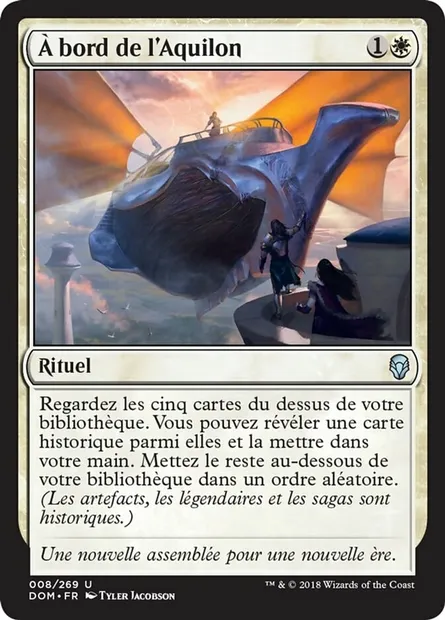 À bord de l'Aquilon, carte Magic DOM 8 — extension Dominaria