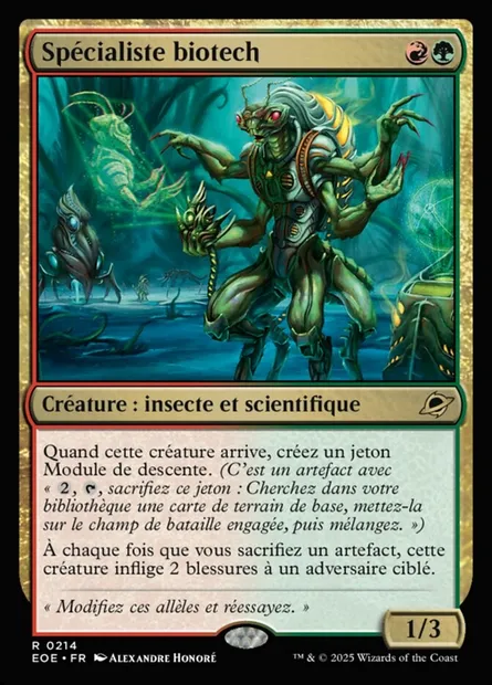 Spécialiste biotech, carte Magic EOE 214 — extension Edge of Eternities