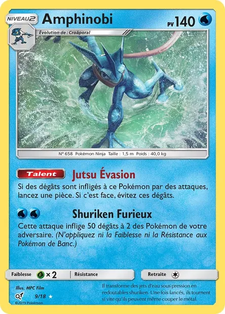 Amphinobi, carte Pokémon DET 9 — extension Détective Pikachu