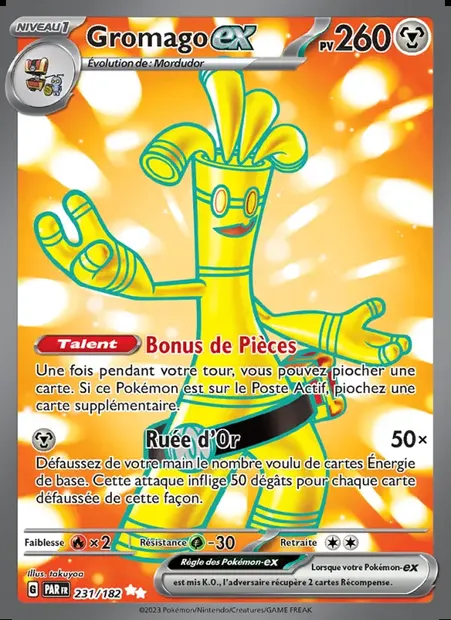 Gromago-ex, carte Pokémon PAR 231 — extension Faille Paradoxe