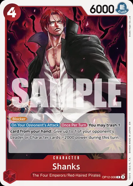 Shanks, One Piece card OP12-008 — LEGACY OF THE MASTER set