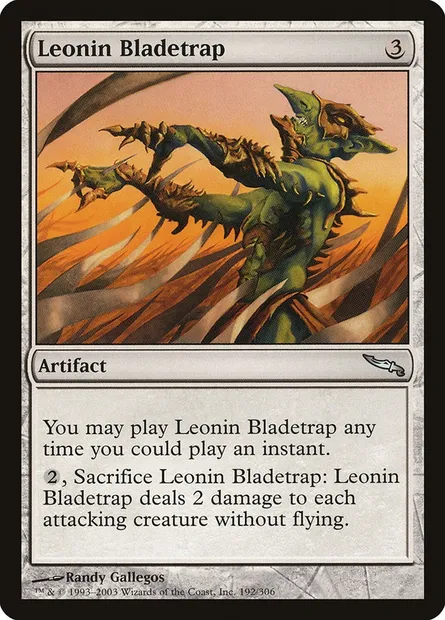 Leonin Bladetrap, Magic card MRD 192 — Mirrodin set