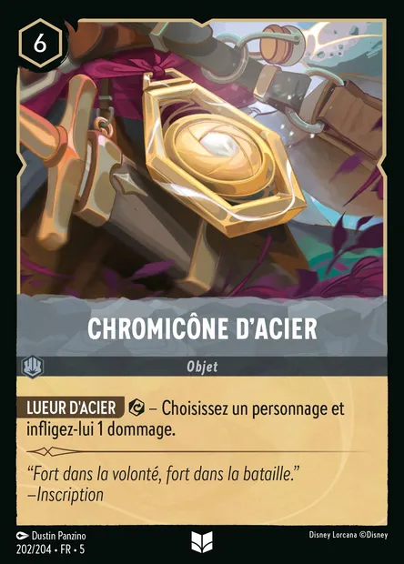 Chromicône d'Acier, carte Disney Lorcana CH5-202 — extension Ciel Scintillant