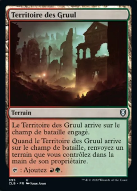 Territoire des Gruul, carte Magic CLB 895 — extension Commander Légendes : la bataille de la Porte de Baldur