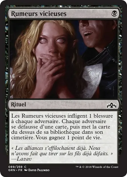 Rumeurs vicieuses, carte Magic GRN 89 — extension Les Guildes de Ravnica