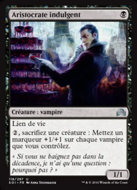 Aristocrate indulgent, carte Magic SOI 118 — extension Ténèbres sur Innistrad