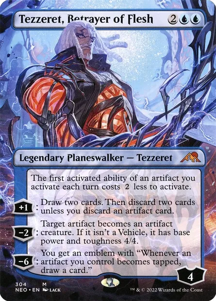 Tezzeret, Betrayer of Flesh, Magic card NEO 304 — Kamigawa: Neon Dynasty set