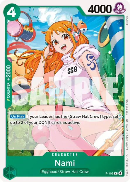 Nami, One Piece card P-102 — Promotion card set