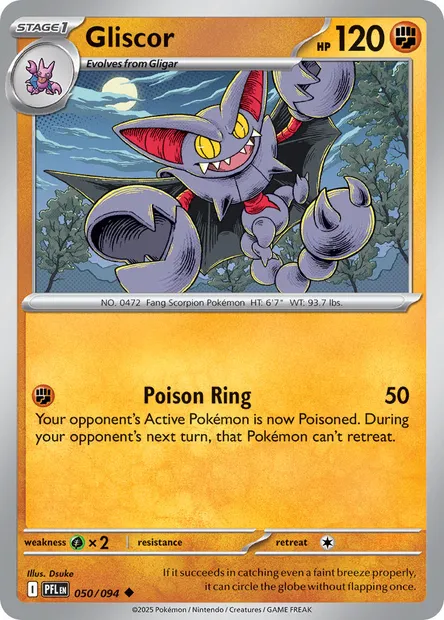 Gliscor, Pokémon card PFL 050 — Phantasmal Flames set